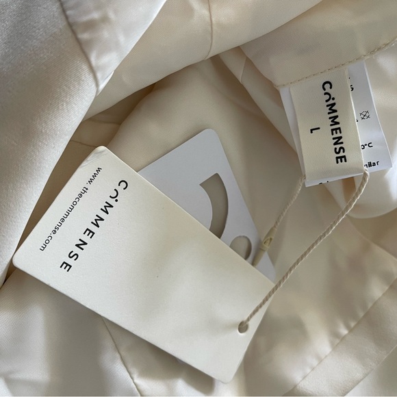 NWT Commense Solid Tube Top With Wide Leg Pants Set Cream Ivory Large - Picture 4 of 14